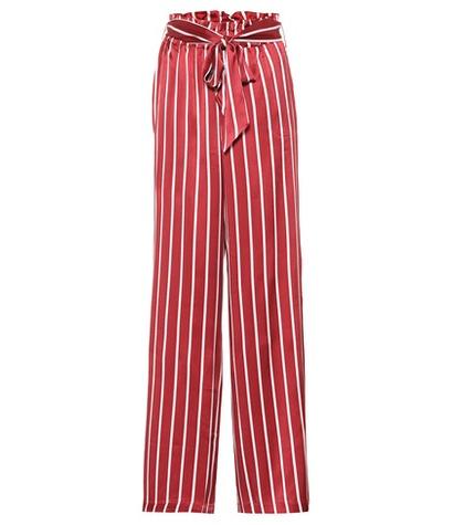 Asceno Striped Wide-leg Silk Pajama Pants
