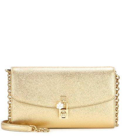 Dolce & Gabbana Dolce Pochette Metallic Leather Shoulder Bag