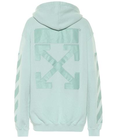 Off-white Printed Cotton-jersey Hoodie