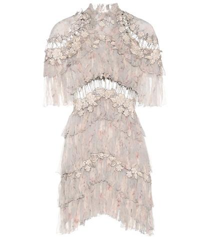 Balenciaga Stranded Tier Silk Mini Dress