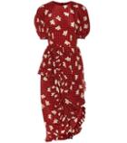 N21 Asymmetric Printed Silk Dress