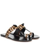 Bonpoint Leopard-printed Leather Sandals