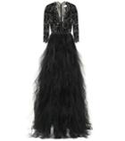 Oscar De La Renta Lace And Tulle Gown