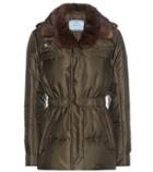 Prada Down Jacket With Fur Collar