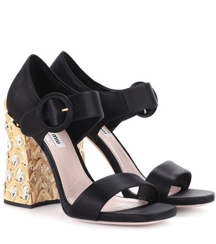Loewe Crystal-embellished Satin Sandals