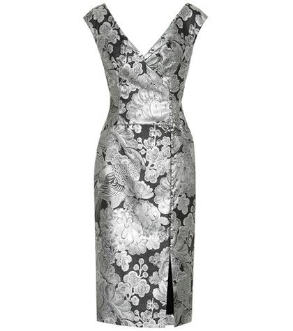Erdem Metallic Floral Jacquard Dress