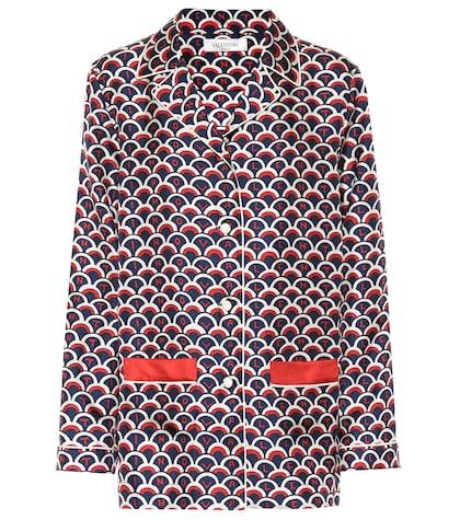 Roberto Cavalli Printed Silk Twill Pajama Shirt