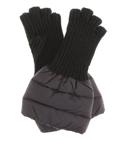Moncler Quilted Wool-trim Gloves
