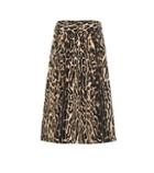Burberry Leopard-printed Stretch Silk Skirt