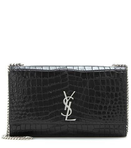 Saint Laurent Classic Large Kate Monogram Embossed Leather Shoulder Bag