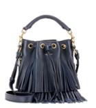 Dolce & Gabbana Small Bucket Fringed Leather Tote