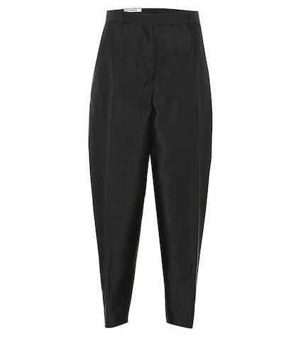 Saint Laurent Silk-blend High-rise Pants