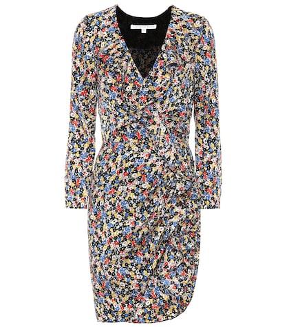 Veronica Beard Minna Floral Stretch Silk Minidress