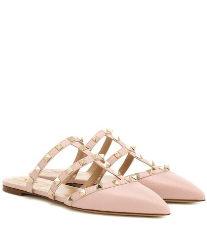 Valentino Garavani Valentino Garavani Rockstud Leather Slippers