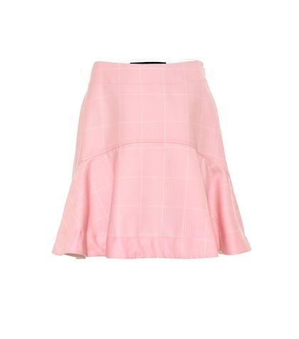 Calvin Klein 205w39nyc Checked Wool Miniskirt