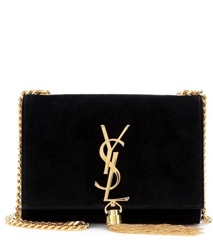 Balenciaga Classic Small Monogram Suede Shoulder Bag