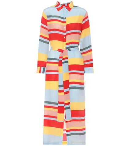 The Upside Striped Silk Shirt Dress