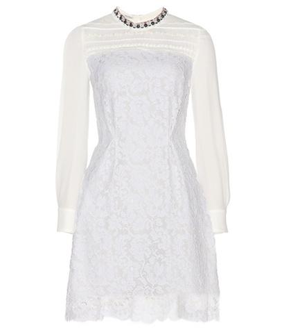 Miu Miu Embellished Silk And Lace Dress