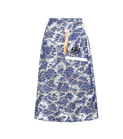 Chlo Tape Embellished Lace Skirt