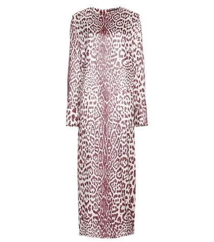  Leopard-print Silk-blend Dress