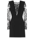 Alexander Mcqueen Lace-paneled Wool-blend Minidress