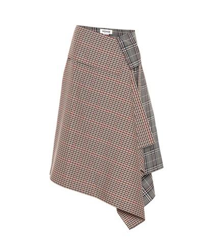Monse Plaid Wool-blend Asymmetric Skirt