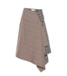 Monse Plaid Wool-blend Asymmetric Skirt