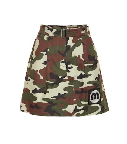 Miu Miu Camouflage Stretch-cotton Skirt