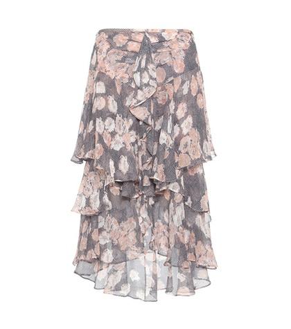 Jason Wu Ruffled Printed Silk Skirt