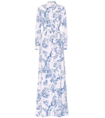 Oscar De La Renta Printed Silk Georgette Maxi Dress