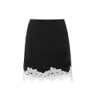 David Koma Lace-trimmed Crêpe Miniskirt