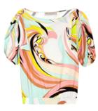 Emilio Pucci Beach Printed Ruched-sleeve Top