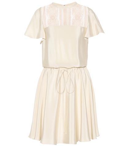 Valentino Lace-panelled Silk Dress