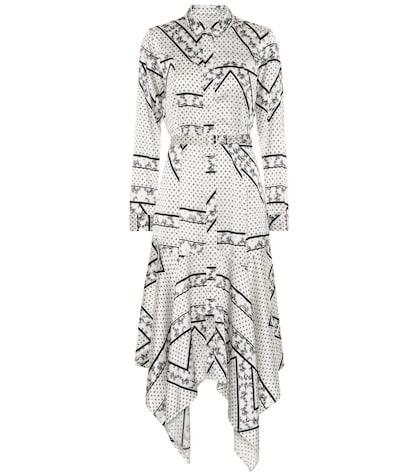 Ganni Stretch Silk-satin Shirt Dress