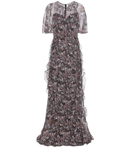 Valentino Butterfly Print Silk Dress