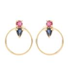 Loren Stewart Ruby And Teardrop Sapphire 14kt Yellow Gold Earrings
