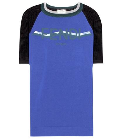 Fendi Knitted Cotton-blend T-shirt