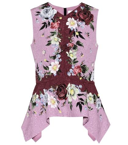 Erdem Glenn Printed Jacquard Top