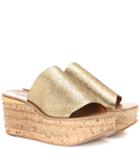 Chlo Camille Cork And Leather Mule