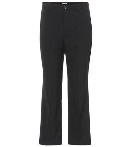 Miu Miu Cropped Stretch-wool Trousers