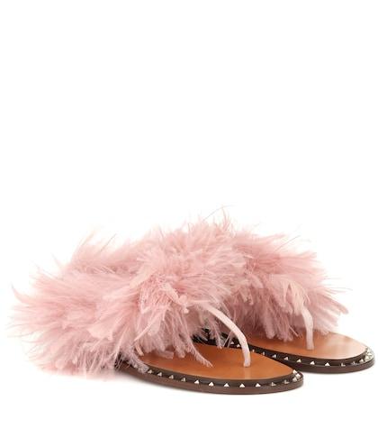 Valentino Garavani Valentino Garavani Soul Feathers Leather Sandals