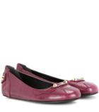 Balenciaga Embellished Leather Ballerinas