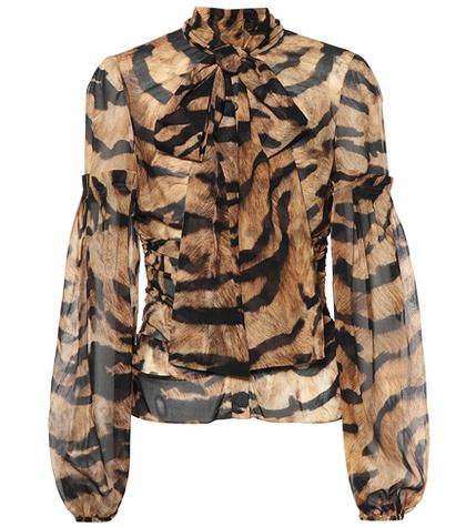 Moncler Silk-blend Pussy-bow Blouse