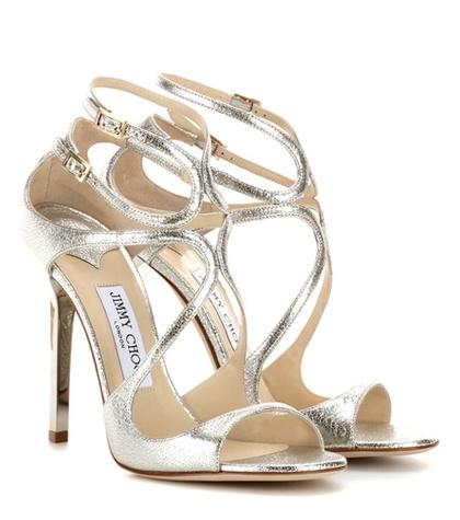 Jimmy Choo Lance Metallic Leather Sandals