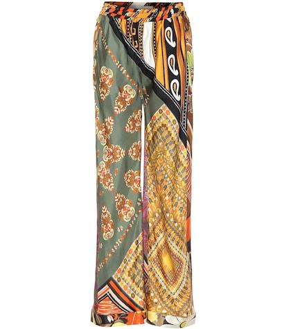 Chlo Printed Silk Wide-leg Pants