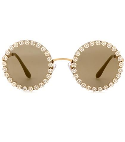 Dolce & Gabbana Embellished Round Sunglasses