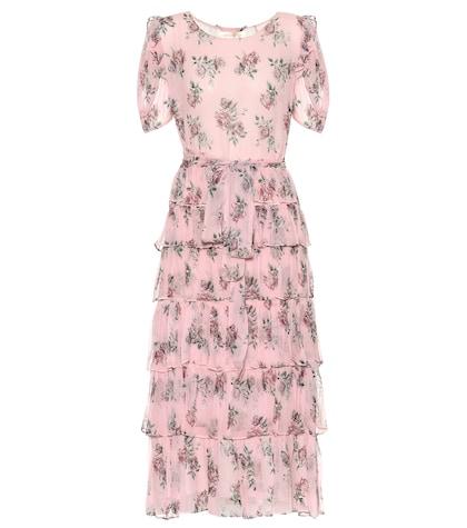 Rixo Roxanne Silk Chiffon Midi Dress