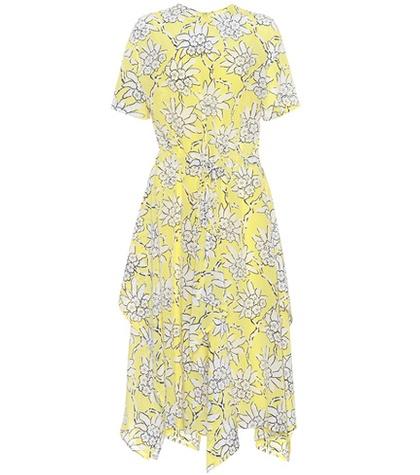 Prada Floral-printed Stretch-silk Midi Dress