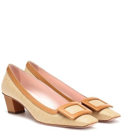 Nike Belle Vivier Leather-trimmed Straw Pumps