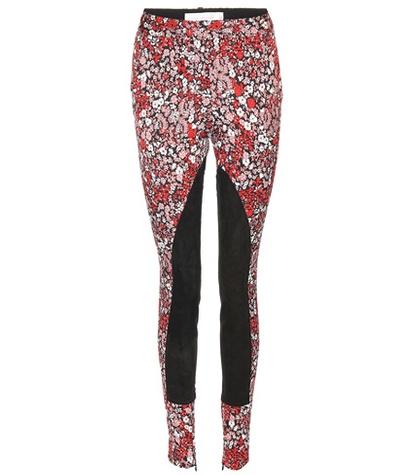 Victoria Beckham Printed Skinny Trousers With Suede